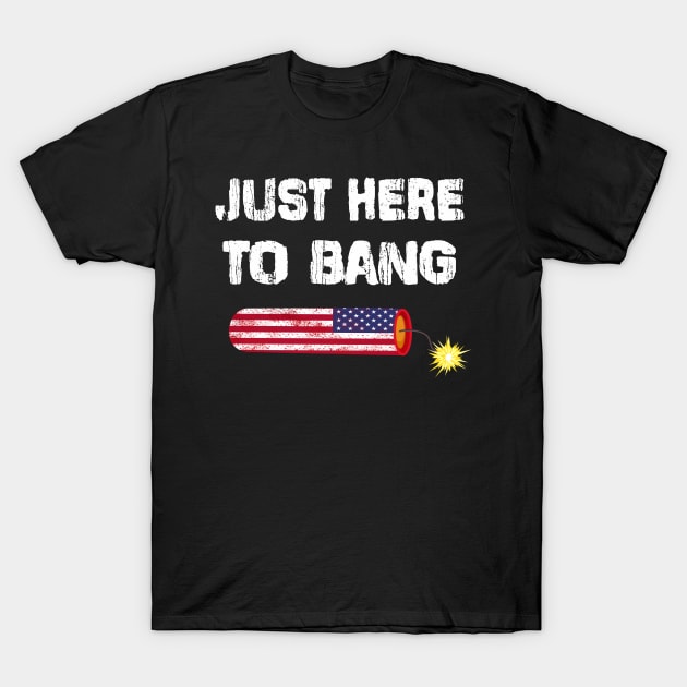 Funny Fourth of July 4th of July I'm Just Here To Bang T-Shirt T-Shirt by Pannolinno